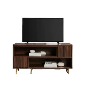 Tavolino da tè all'ingrosso tavolino da caffè con piano in vetro con contenitore tavolo centrale moderno Set porta Tv in legno mobili da soggiorno mobile TV