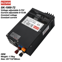 MZMW 1000W 72V 13.8A Alimentation à découpage 220V AC DC Réglable SMPS fournitures industrielles lumière led transformer