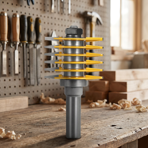 YUFU L-N121 1 8mm 1/2inch Shank Carbide TiCN Coated Climb Milling High Quality Adjustable Finger Joint Router Bit for <b>Engraving</b> - Product Image 3