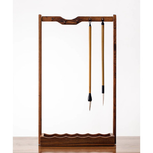 Porte-pinceaux en bois de noyer, style chinois, support à pinceaux simple en bois, porte-pinceaux, papeterie. - Product Image 1