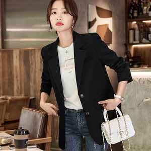 Pink Blazer For Women Solid Color Anti-Wrinkle Long Sleeve Casual Autumn Style - Product Image 4