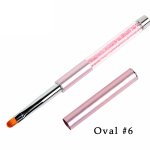 Kit de pinceaux à ongles en gel UV pour French manucure, lignes et motifs, avec manche en strass rose, pour peinture et dessin d'ongles en salon, ensemble de pinceaux de manucure en gel - Product Image 4