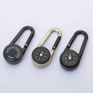 Tepus Double-sided Compass With Thermometer Zinc Alloy <b>Carabiner</b> Keychain Multi-function Navigation Tool - Product Image 1