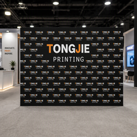Stand d'exposition pop-up en tissu tendu imprimé par transfert thermique sur mesure avec cadre en aluminium, mur de toile de fond droit 3*4 pour salon professionnel