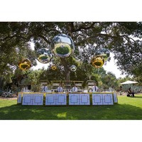 Boule de miroir gonflable géante réutilisable en or et argent brillant grand ballon à bulles pour la décoration gonflable de publicité de Noël