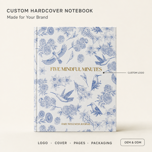<span class=keywords><strong>Journal</strong></span> de Gratitude A5 Personnalisé avec Logo Floral – <span class=keywords><strong>Journal</strong></span> de Réflexion Matin/Après-midi pour la Pleine Conscience et le Bien-être – Cadeau Idéal – Vente en Gros - Product Image 1