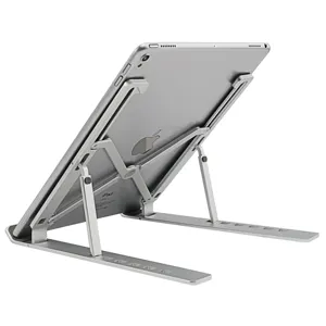 Great Roc-soporte portátil plegable de aluminio, soporte ergonómico ajustable para ordenador portátil de 15,6 pulgadas, escritorio y hogar