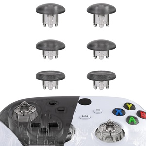 EXtremeRate Clear Black Swappable Edge <b>Sticks</b> Interchangeable Analog <b>Stick</b> Joystick Thumbsticks for Xbox Series X S Controller - Product Image 1