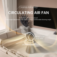 Petit ventilateur de circulation d'air de bureau avec lumière LED nocturne, rechargeable par USB 1800mAh, ventilateur électronique silencieux, mini ventilateur de table portable