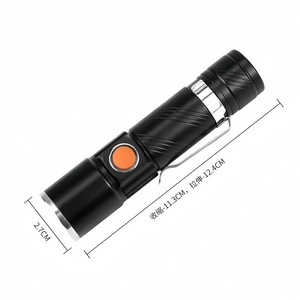 <b>Flashlight</b> Type C Rechargeable 12W <b>LED</b> Aluminum Alloy Zoomable Dimmable Outdoor Use - Product Image 1