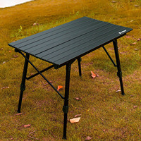 Table de camping en plein air Table de rouleaux de poulet pliante en alliage d'aluminium portable Table de camping élévatrice multifonctionnelle pour pique-nique