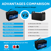Baterai 50ah, 55ah, 60ah 12v dengan Sel Lithium Iron Phosphate 3.2V 25Ah