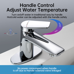 doppelsensor kontaktlos badezimmer waschbecken wasserhahn messing einiger griff heiß und kalt waschbecken wasserhahn <span class=keywords><strong>sensor</strong></span> badezimmer automatisch kontaktfrei - Product Image 2