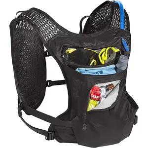 Wholesale training vest outside waist pouches custom logo running vest with water bottle