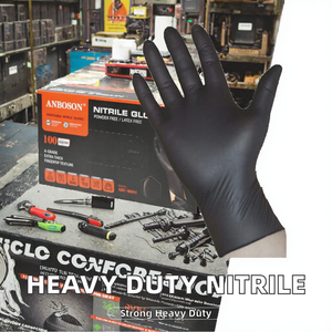 Gants de sécurité en PU avec manchette renforcée, antidérapants, épaisseur 10 mil, longueur 10 pouces, pour mécaniciens et usage industriel, rouge - Product Image 2