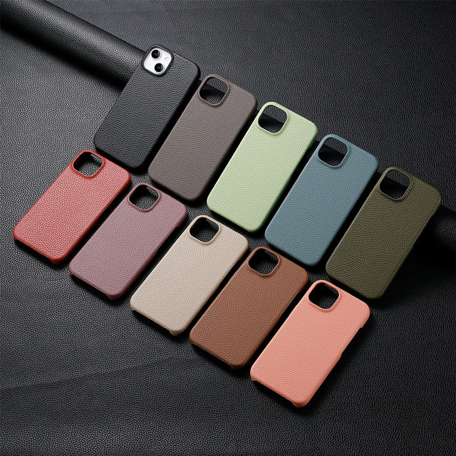 New Leather Phone Case Slim Vegan PU Leather Cell Phone Case Cover for iPhone 16 15 14 13 Pro Max 16 Plus
