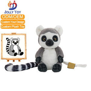 Juguetes de <span class=keywords><strong>Peluche</strong></span> Personalizados de Fábrica, Lindos Juguetes de <span class=keywords><strong>Peluche</strong></span> de Lémur con Cola en Forma de Anillo, Llaveros de <span class=keywords><strong>Peluche</strong></span> Personalizados con Relleno de Algodón PP Bordado - Product Image 1