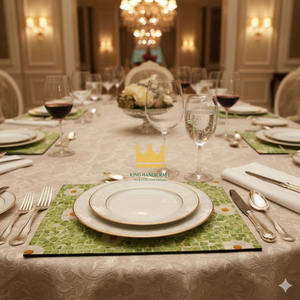 Set de table rectangulaire moderne en nacre écologique fait à la main avec une épaisseur de 6 mm pour la décoration de table, bon prix - Product Image 4