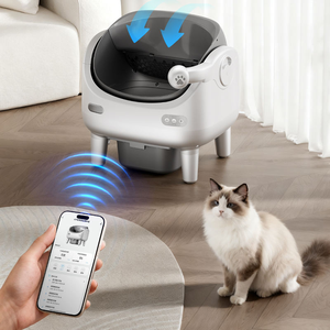 Litière Intelligente Désodorisante pour Chat avec Pulvérisation et Purification, Toilette pour Animaux à Changement de Sable en Un Clic, Blanc Hiver - Product Image 4