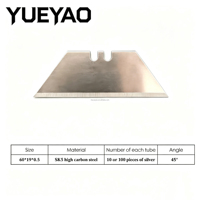 Großhandel YUEYAO Y60T05 0,5mm Dicke SK5 Stahl Gerade Rückseite Universalklinge 60x19mm Professionelles DIY OEM Messer Schnellwechsel