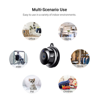 Kamera CCTV Mini V380 Full HD 1080P WiFi, Kamera Mini dengan Visi Malam IR, Deteksi Gerakan, Mendukung Kartu TF