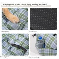 Coussin de voyage pour chien et chat en polyester respirant, pliable, lavable en machine, anti-adhérent aux poils, toutes saisons