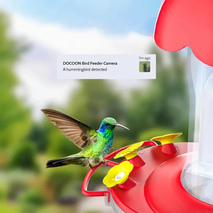 Mangeoire à oiseaux suspendue de jardin extérieur de nuit Mangeoire à colibris à énergie solaire étanche - Product Image 4