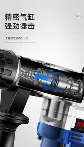 Taladro de martillo rotativo con batería inalámbrica sin escobillas de potencia recargable <span class=keywords><strong>Percutor</strong></span> industrial Perforación de 28mm - Product Image 5