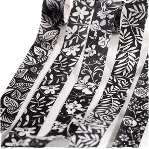 Cinta Adhesiva Impermeable de Doble Cara PET Activada por Agua, Serie Glimmers Oscuros con Purpurina y Arena, Blanco y Negro - Product Image 2
