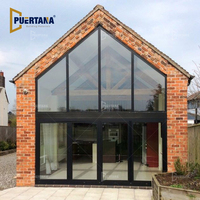 Fenêtre triangulaire en aluminium sur mesure pour toit de grenier, fenêtres triangulaires fixes en aluminium de forme pignon pour extérieur