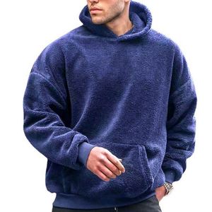 Moda 2025 Nuova Felpa Invernale Reversibile in Velluto per Giovani, Cappotto con Cappuccio in Lana d'Agnello per <span class=keywords><strong>Uomo</strong></span> - Product Image 2