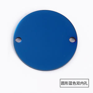 شعار مخصص 2 حفرة نمط 4 ألوان مطلي الفولاذ المقاوم للصدأ البيضاوي شكل دائري شارات كلاب - Product Image 4