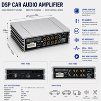 Amplificateurs audio professionnels OEM de bonne qualité, 4 canaux avec processeur DSP automobile 8 canaux, processeur AKM japonais, RMS 40W, classe AB