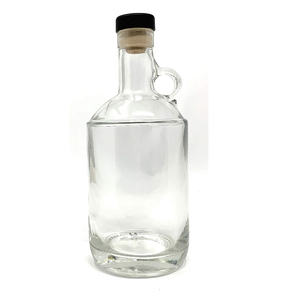 Bouteille en verre de 750ml avec anneau doigt et bouchon de liège (12 Pack), carafe pour le whisky, la <span class=keywords><strong>Vodka</strong></span>, les spiritueux, l'alcool - Product Image 2