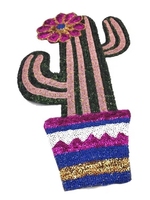 En gros, Patchs et appliques à coudre en sequins, motifs fleurs de cactus bohèmes et plantes du désert western, pour veste, chapeau, sac, vêtement