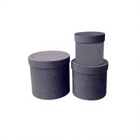 Ensemble de trois boîtes à fleurs en velours doré personnalisables pour fleurs fraîches, cadeaux de mariage, emballage en carton composite