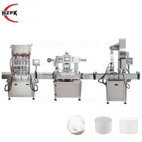 Chaîne de production linéaire automatique HZPK pour le remplissage et le bouchage de liquides et de pâtes avec scellage thermique pour crèmes cosmétiques et huiles essentielles