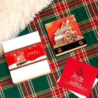 Nouvelle Année Bloc-notes en papier 3D en forme de chalet de Noël découpé, Décoration de bureau, Cadeau de Noël créatif, Fabriqué en Chine