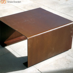 Banco de Calle Moderno, Portátil y Ecológico, de Acero Corten con Acabado Oxidado, Asiento Multiusos para Jardín, Parque, Villa, Hotel, Escuela - Product Image 6