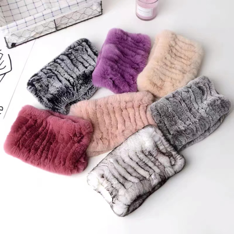 Повязка на голову из натурального меха женская модная вязаная повязка на голову из меха кролика рекс для девушек