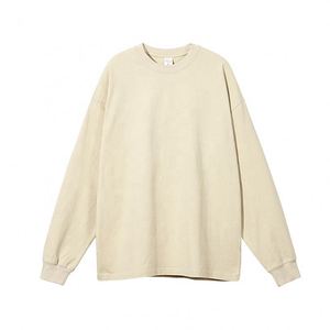 2023 New Style Crew Neck Custom Long Sleeve <b>Blank</b> Graphic Vintage Acid Washed 310 GSM 100% Cotton Heavy <b>Weight</b> Men T Shirts - Product Image 2