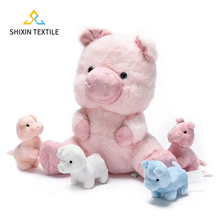 Di alta qualità per bambini regali di peluche Set di giocattoli di peluche personalizzati di peluche di peluche per bambini giocattoli per mamma maiale con 4 simpatici maialini
