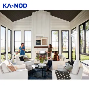 KANOD Big Decorate Window Aluminum Store Front Swing Windows para Cocina