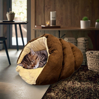 Lit de grotte à câlin à motif solide à la mode moderne pour chats et chiots Rectangle Utilisation intérieure Lavable Durable pour le confort hivernal