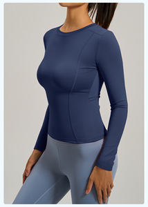 Ropa Deportiva para Mujer, Personalizada, de Manga Larga, Transpirable, Holgada, con Malla en la Espalda, Top Deportivo para Yoga - Product Image 6