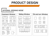 Pantallas de seguridad personalizadas para ventanas abatibles Marcos de ventana de aluminio de triple acristalamiento Barras antirrobo Estilo abierto oscilante para el hogar