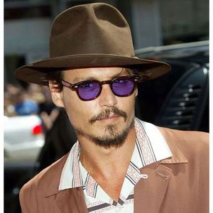 Gafas de Sol Redondas para Hombre, con Lentes Transparentes de Color, Diseño de Marca, para Fiestas, Estilo Johnny Depp, Azules - Product Image 3