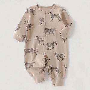 Ropa de Bebé de Verano con Cierre, Manga Larga y Pies, de Bambú Orgánico Personalizado, Pijama Enterizo para Bebé - Product Image 2