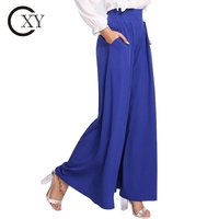 Pantalon palazzo large à jambes larges en velours côtelé noir élégant pour femmes grandes tailles avec fermeture éclair au dos