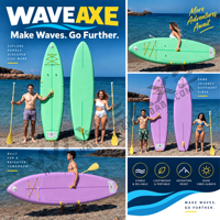 Planche à pagaie gonflable pliable WAVEAXE, Stand Up Paddle Board (SUP), planche de surf ISUP, fabrication OEM sur mesure, vente en gros, usine de Weihai, Chine.